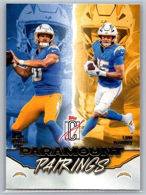 2025 Topps Signature #PP-10 Ladd McConkey / Justin Herbert Paramount Pairings