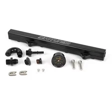 K-Tuned Black Fuel Rail With EFI & AN Fittings, IAA Delete, Center Gauge