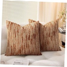 20x20 Decorative Farmhouse Throw Pillow Covers, 20" x 20" Pack of 2 Rust