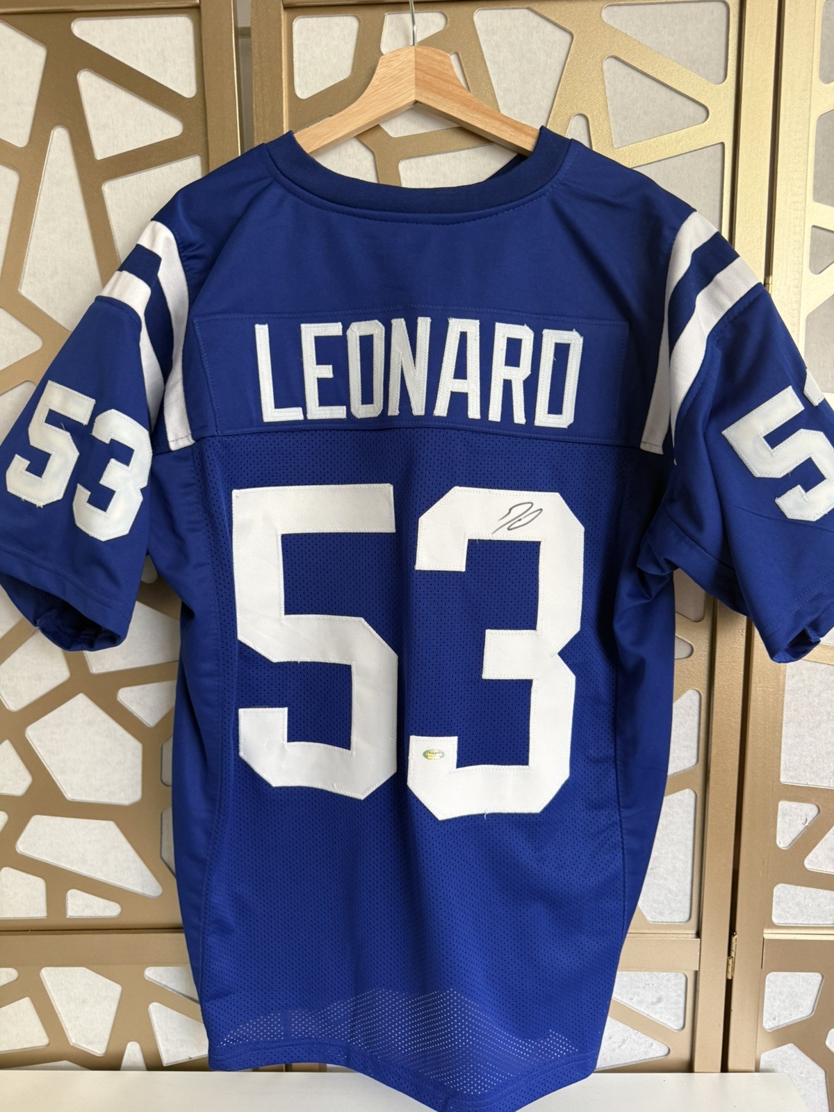 Darius Shaquille Leonard Autographed Signed Colts Custom Jersey COA Sticker XL