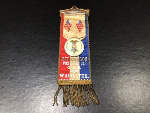 GAR Grand Army of the Republic Ribbon Badge Post 126 #74, Kit Carson - Real Nice