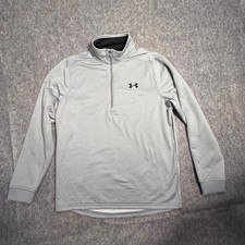 Under Armour Mens ColdGear Loose Fit Quarter Zip Pullover Grey Medium 1272161