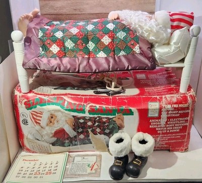 Vintage 1995 Telco Motion-ettes Sleeping Santa Animated Snoring Electric L-809