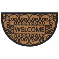 Vidaxl FußMatte Halbrund 45X75 Cm Gummi Und Kokosfaser Neu