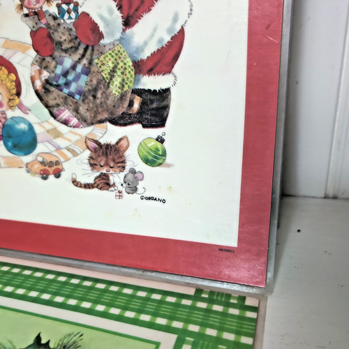 (5) VTG Giordano 1980 Christmas Holiday Reversible Vinyl Placemats Grandma Core - Picture 3 of 14