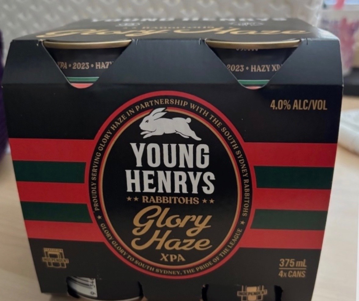 South Sydney Rabbitohs Young Henrys Beer Limited Edition Collectors 4 pack EMPTY