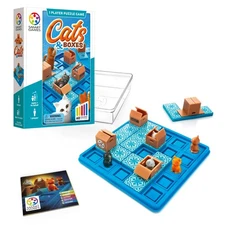 Cats & Boxes Travel Game with 60 Challenges for Ages 7-Adult