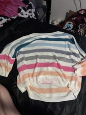 Womens Plus 2X Striped Knit Crew Neck Short S...
