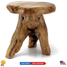 14" Natural Cedar Stump Stool - Unique Live Edge Side Table for Stylish Living
