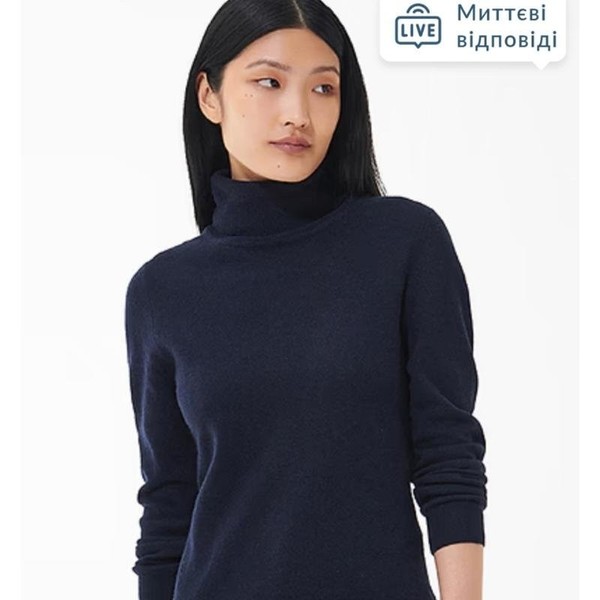 Women Barbour Sweater Navy Cotton 36