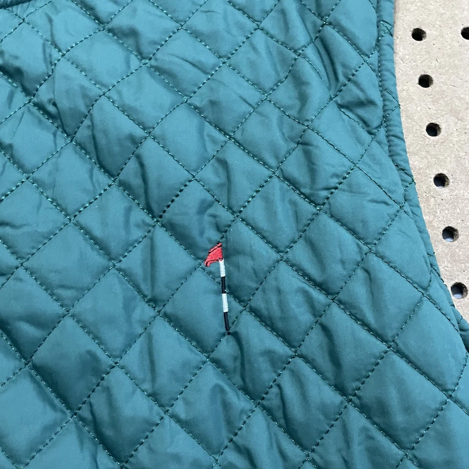 Fairway & Greene Natural Vest Men XL Green Dormie Club Quilt Cashmere Wool Lined - Image 2 of 4