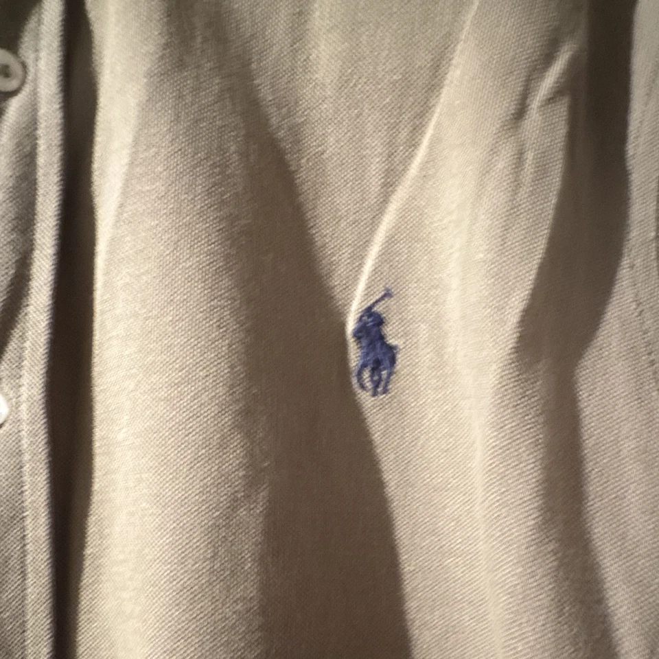Ralph Lauren Featherweight Mesh Hemd oliv XL Langarm Button-Down - Bild 2 von 4