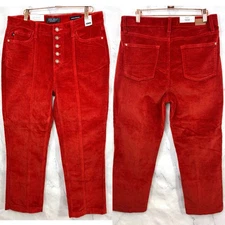 Judy Blue Carpenter Corduroy Pants Sz 13 31 NWT High Waist Terracotta 70s Style