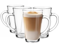 Krosno 1992 Glas Set 4X 300Ml KaffeegläSer TeegläSer Mit Henkel