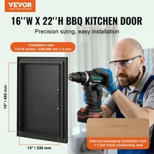 VEVOR BBQ Access Door, 16W x 22H Inch Single Outdoor Kitchen Door, Cold Plate Fl