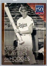 2019 Topps Series 2 GIL HODGES 150 Years #GP-28 BROOKLYN DODGERS Gold #28/50