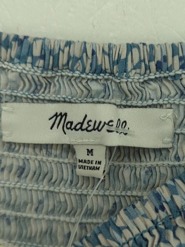Madewell Women's Midi Dress M Blue Cotton with Viscose A-Line - Picture 6 of 6