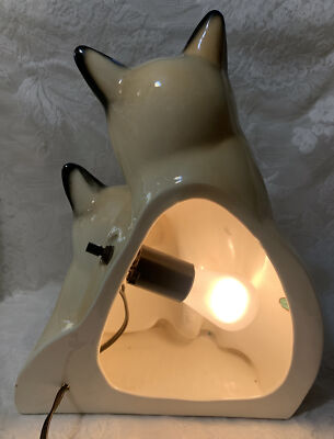 1950's LELAND CLAES Siamese Cat T.v. Lamp Glowing Blue Eyes EUC | eBay