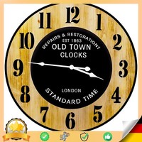 Wanduhr Grosse Analog KüChenuhr Wohnzimmeruhr BüRouhr 50 Cm Holz Leise Retoo