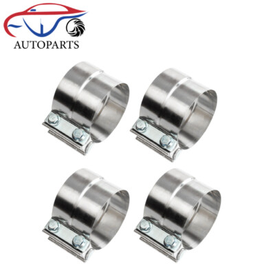 4PCS 5'' Stinless Steel Band Exhaust Clamp 5 inch Step Clamp Lap Style Joint T304