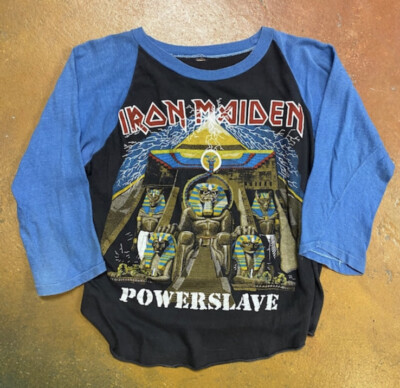 Vintage 80's Iron Maiden Raglan T-Shirt Power Slave Tour Original
