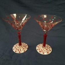 Lolita Red Hot Tini glasses Red White Hearts Decor Martini Love Glasses 175 ml