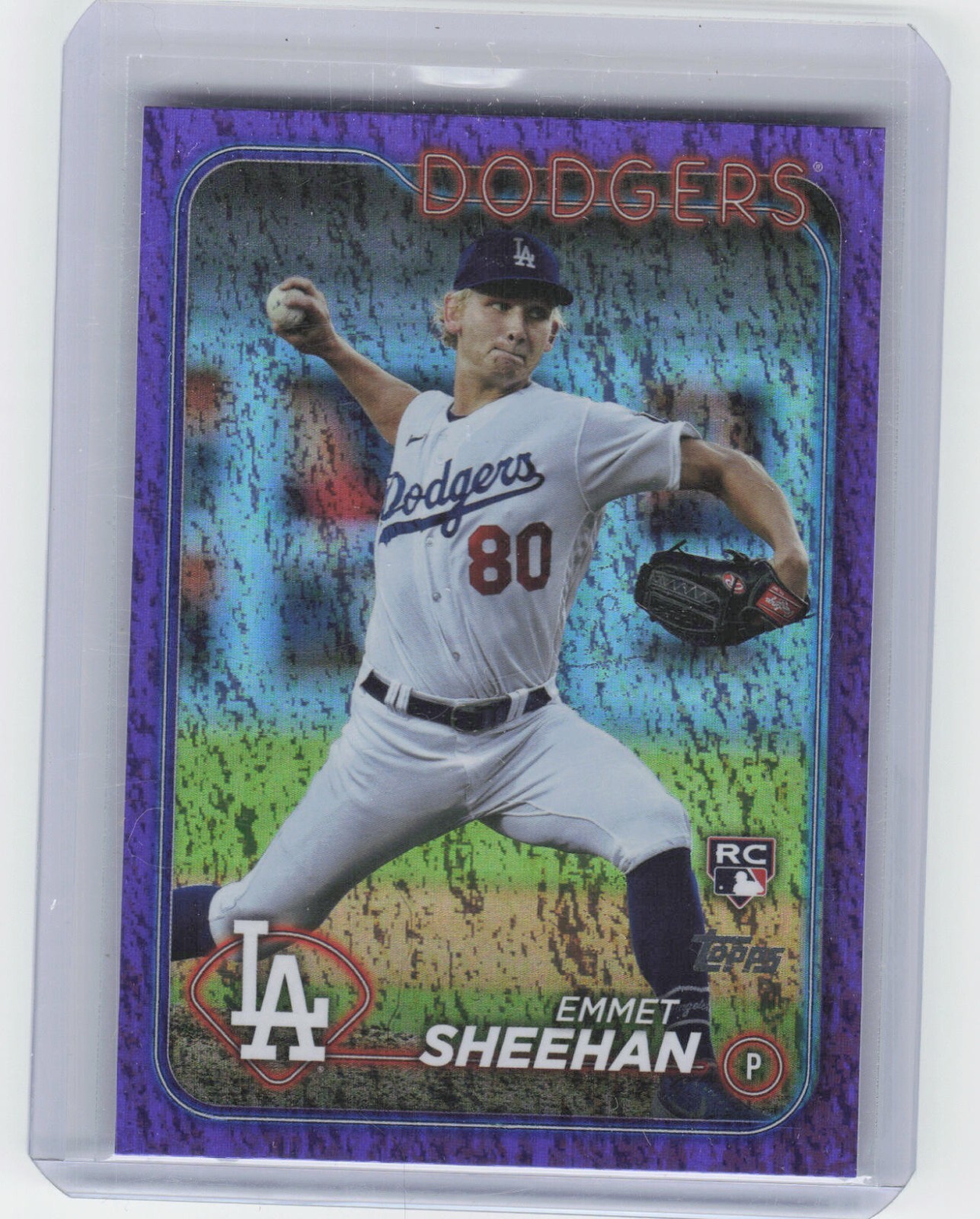 2024 Topps Series 1 Emmet Sheehan #283 Rookie Purple Foilboard /799 Dodgers