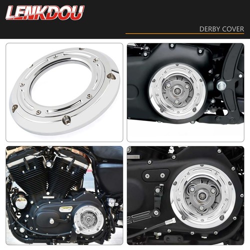 Clear Derby Cover For Harley Dyna Touring Road King Electra Glide Softail 99-18 - Picture 3 of 6