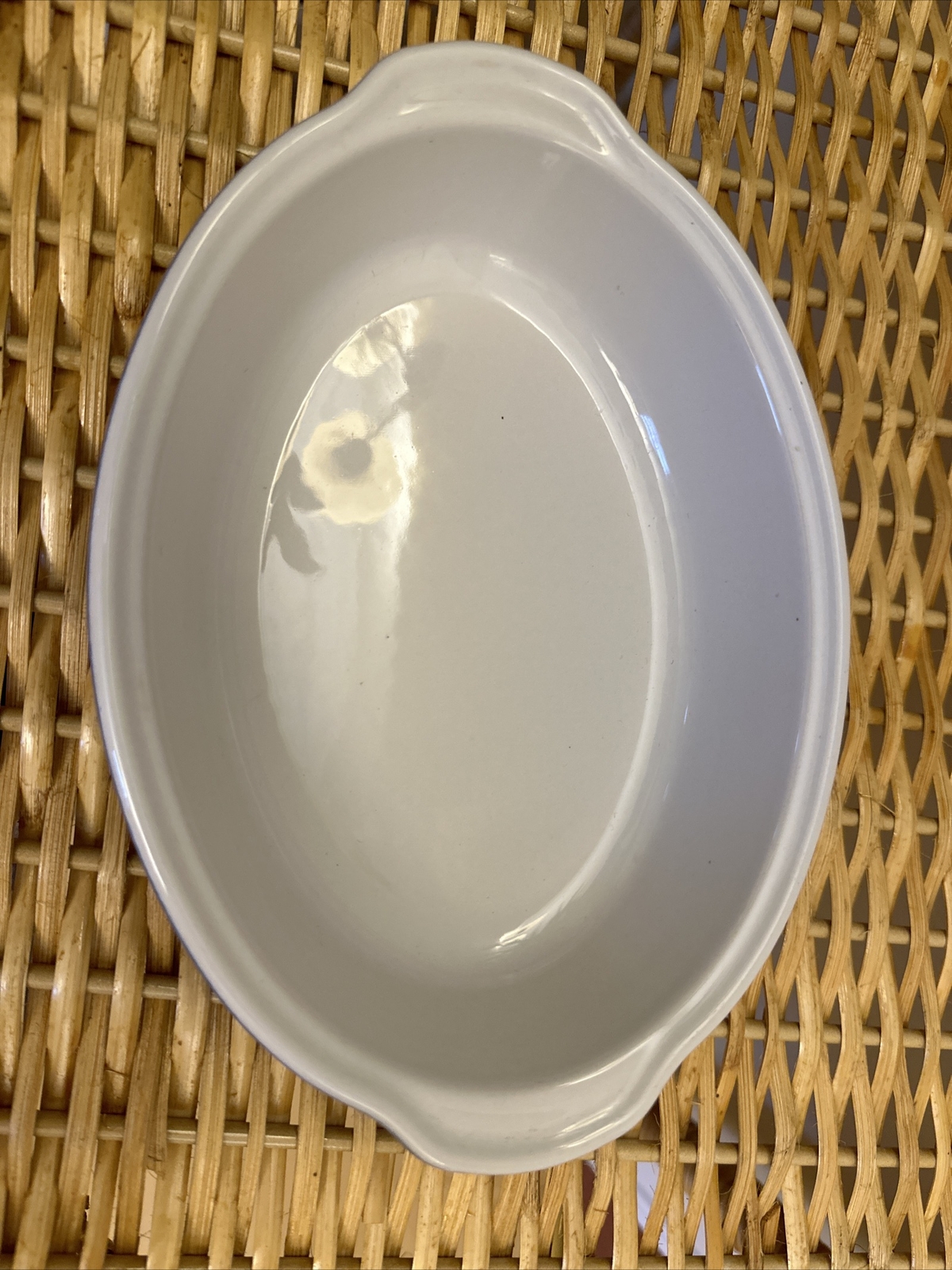 Emile Henry France Baking Dish Oval Handled Baker Au Gratin Blue 21cm