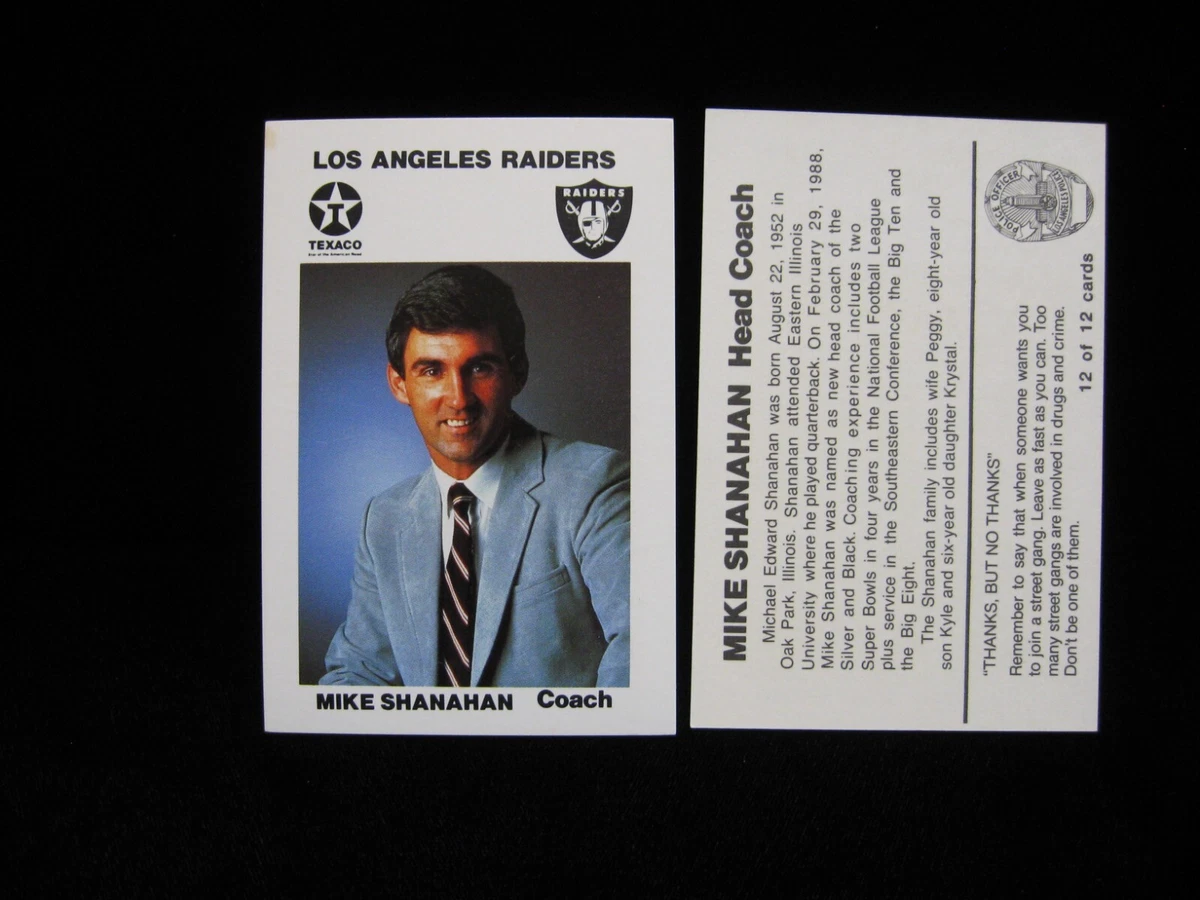 1988 Mike Shanahan Head Coach Raiders Police Card #12 of 12 Mint | eBay
