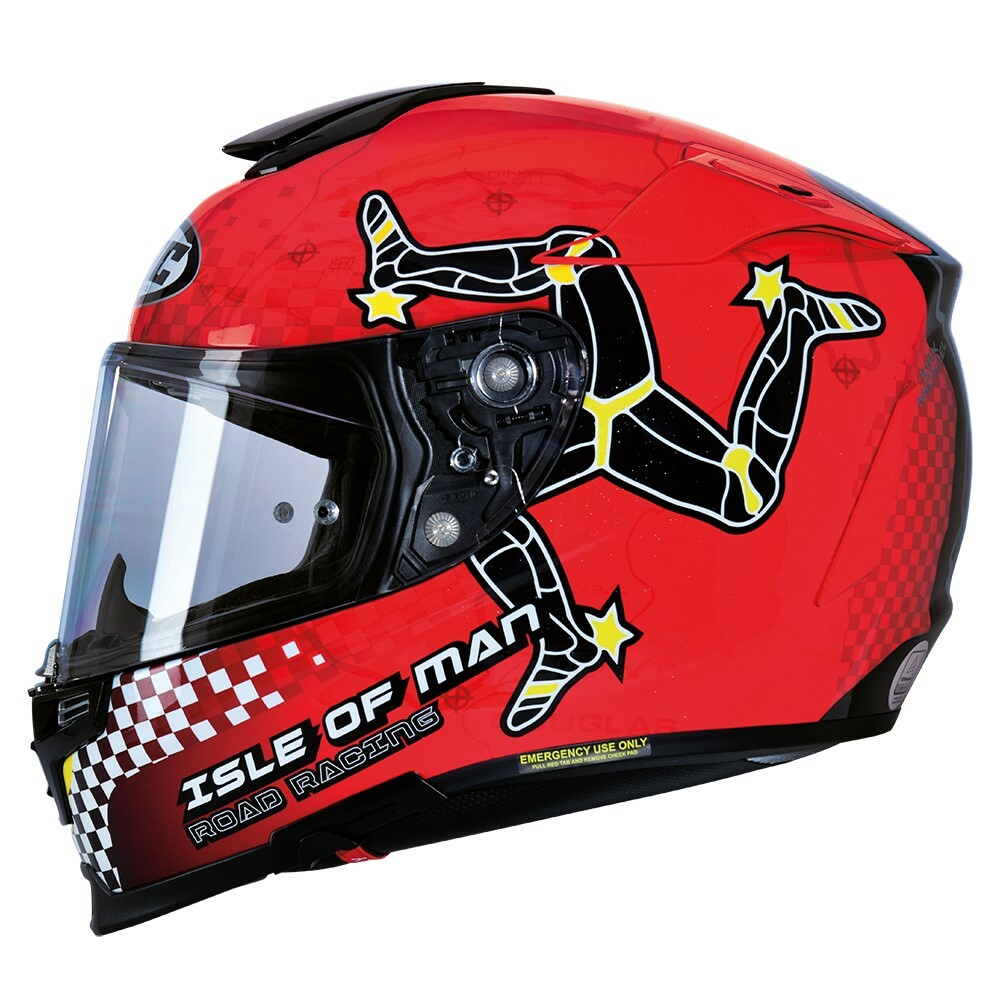 HJC RPHA 70 Isle Of Man IOM Red/Black Full face motorcycle helmet