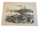 HORSES, STAMPEDE OF CIVIL WAR ARMY HORSES, 1864 PRINT