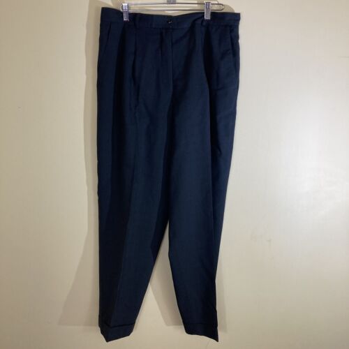 Apart Black Wool Blend Dress Pants Cuffs 16 Vintage