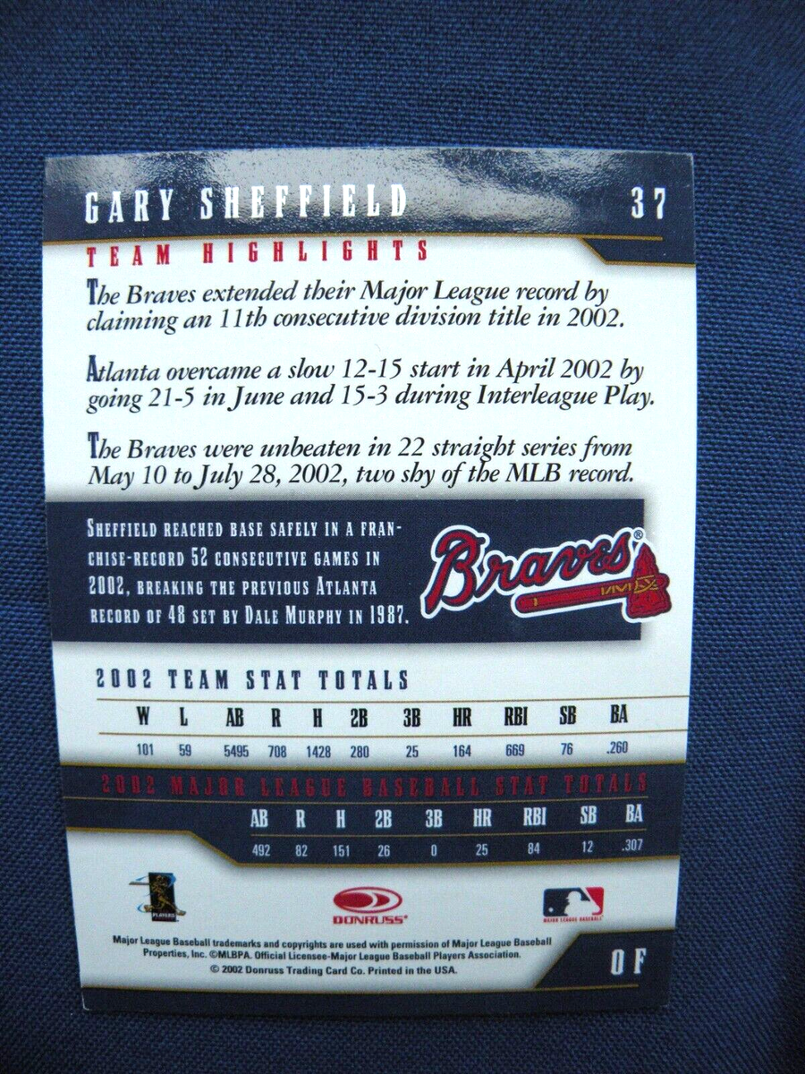 2003 Donruss baseball Team Heroes GLOSSY Gary Sheffield Atlanta