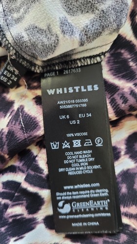 Whistles Animal Print Jumpsuit Sz 6 - Picture 8 of 8