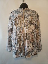 Eva Kayan Womens Zip Up Floral Utility Jacket Pink Gray - Size 42 - Us 10
