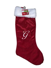 Home by Rite-Aid 20" Monogram Stockings Letters G - Brand New