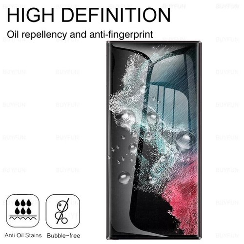 Full Cover Tempered Glass For SAMSUNG Galaxy S24 23 22 Ultra Fingerprint Unlock - Picture 4 of 17
