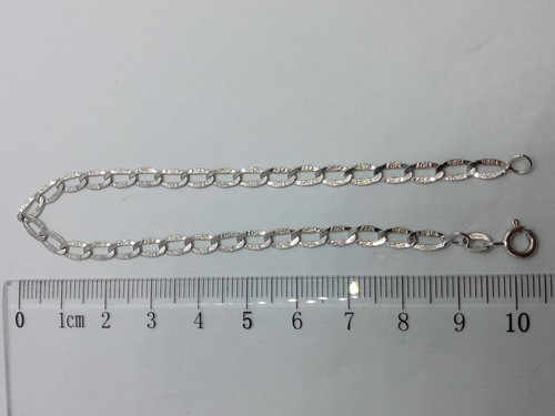 Bracciale in oro bianco 750 18 carati lunghezza cm. 20,5 grammi 2,1 uomo +225 - Foto 3 di 5