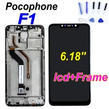 For Xiaomi Pocophone F1 POCO F1 6.18" LCD Touch Screen Digitizer Assembly+Frame