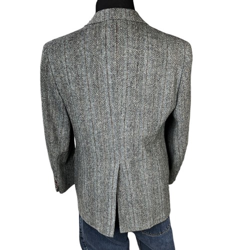 Harris Tweed Mens 100% Scottish Wool Blazer Jacket Sport Coat Herringbone SZ 40S - Picture 7 of 8