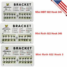 200pcs Dental Orthodontics Bracket Braces Mini Roth/MBT 022"Slot 3/3-4-5Hooks SA