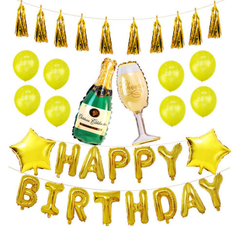 Happy Birthday Decorations Set Theme Party Supplies Banner Balloons for All Ages - Picture 29 of 30