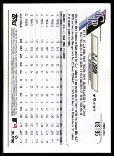 2021 Topps Update Series Baseball Complete Your Set (US166-US330) - Picture 59 of 333