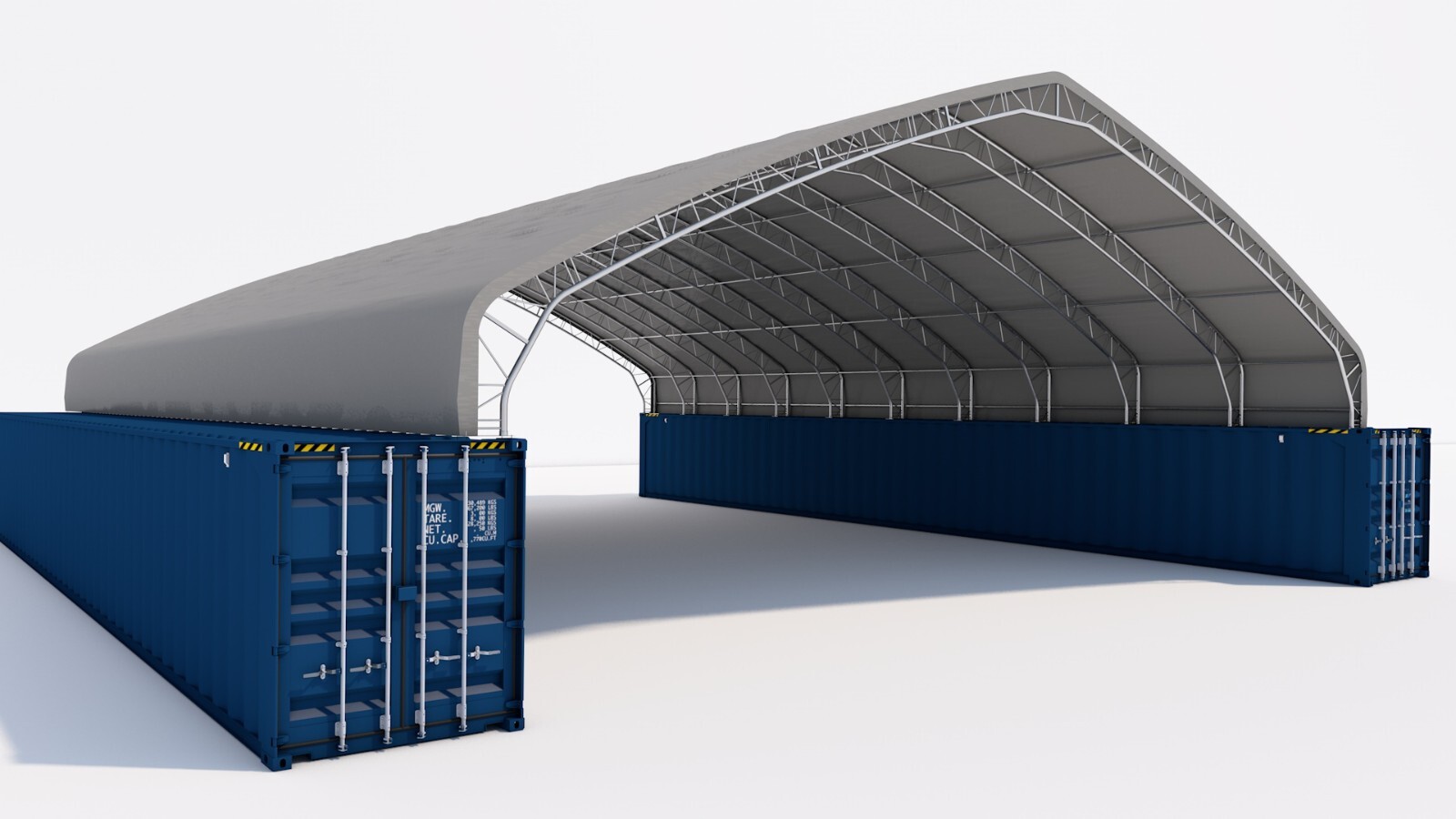 60W-80L-15H (ft) Double Truss Container Shelter Quonset Hut Shed Hoop ...