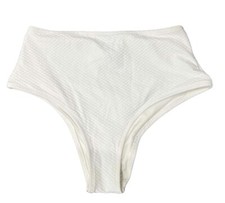 Aerie Women's Jacquard High Waisted Bikini Bottoms Size Medium M White NEW
