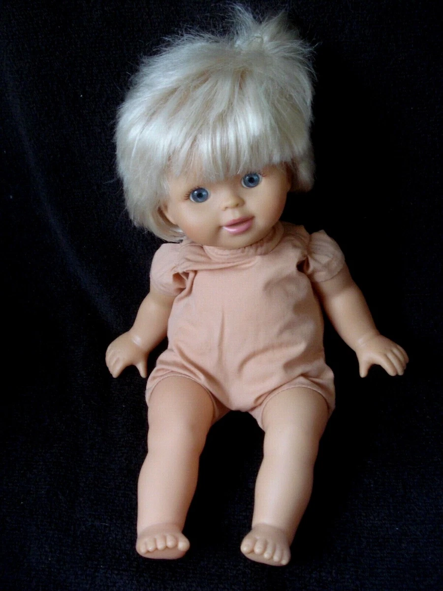 Vintage 2007 Mattel Cloth Vinyl Baby Doll Blonde Hair Blue Eyes 14
