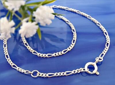Fußkettchen Silber 925 Figaro Fußkette 24 - 32 cm echt Sterlingsilber fr76