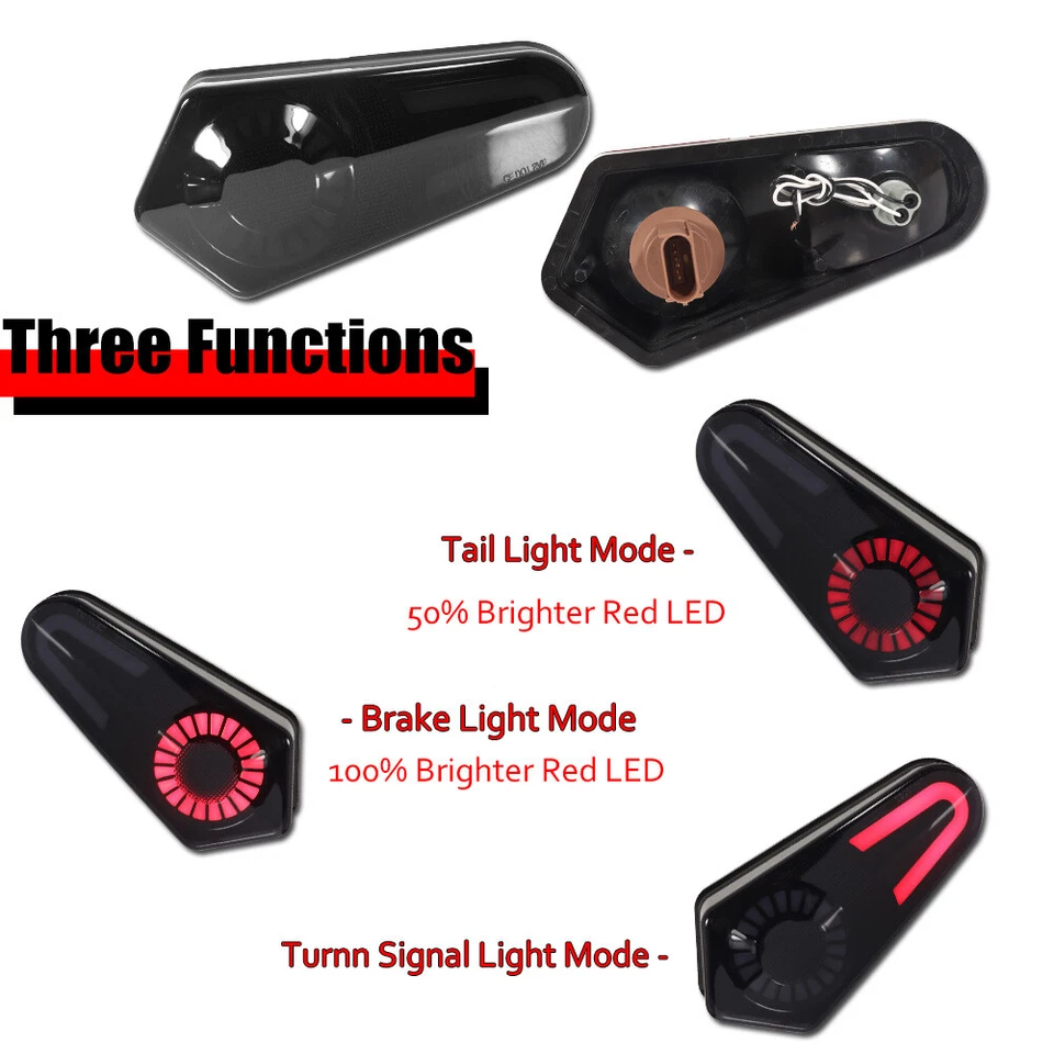 For Polaris Sportsman 500/550/1000 RZR 570 Smoke LED Tail Signal Light Lamp Pair - Bild 2 von 4