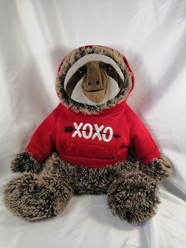 Dan Dee 18 Zoll Faultier Plüschtier rot Hoodie Sweatshirt XOXO Umarmungen Küsse - Bild 5 von 10